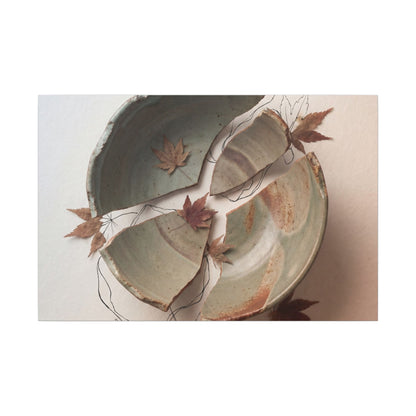 Dawn Ceramic Bowl Canvas Art - Japandi Fukinsei Art Print