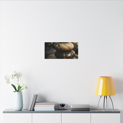 Summer River Stones Broken Beauty Canvas Art | Healing Decor