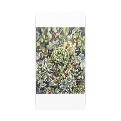Fern Unfurling Spring Canvas Art | Japandi Neutral Design