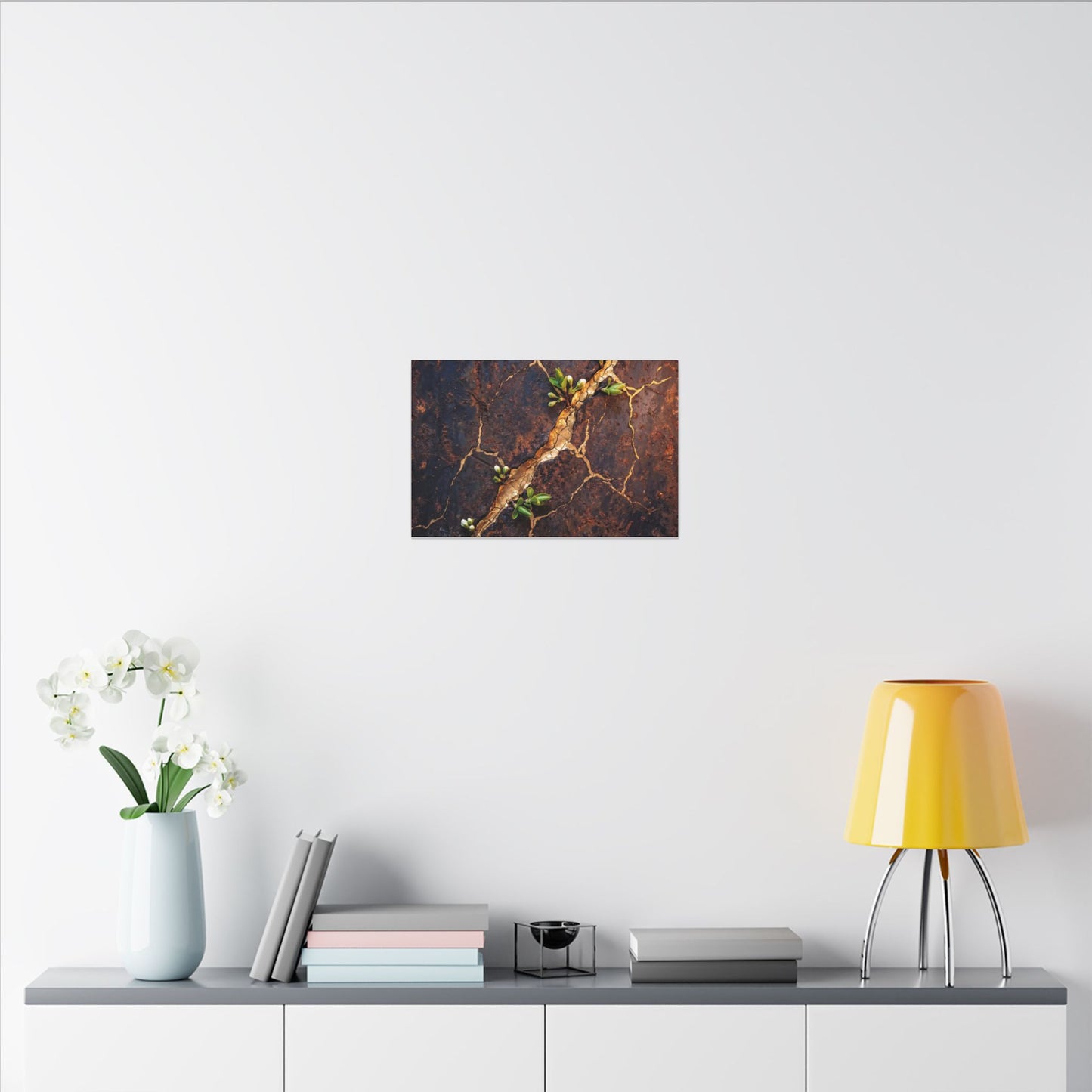 Rust Patina Spring Canvas Art | Kintsugi Resilient Design
