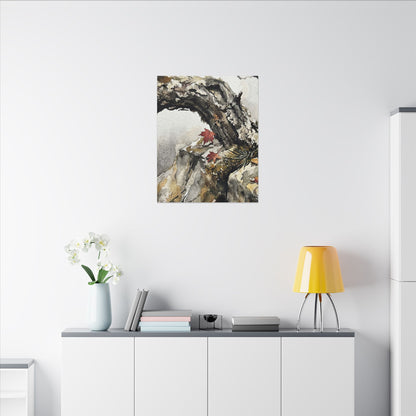 Pine Tree Autumn Canvas Art | Japandi Earthy Design