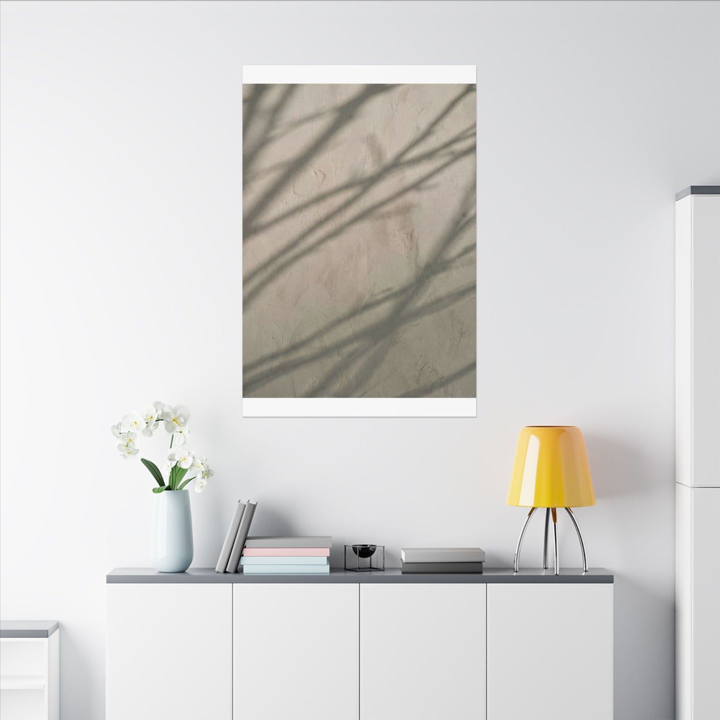 Shadow Play Japanese Pattern Canvas Art | Warm Japandi Art