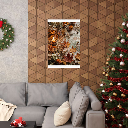 Neutral Dried Flowers Wall Art Print - Japanese Pattern Japandi