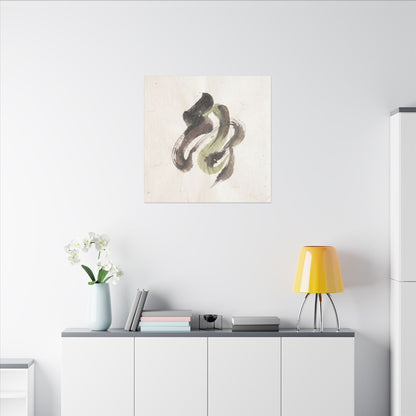 Ink Brushstroke Canvas Art | Spring Japandi Japanese Pattern Art