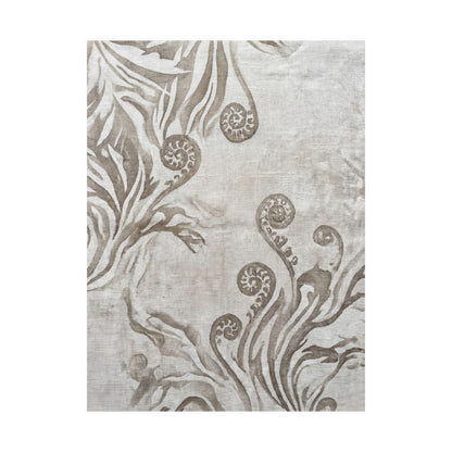 Fern Unfurling Japanese Pattern Wall Art Print | Neutral Japandi Art