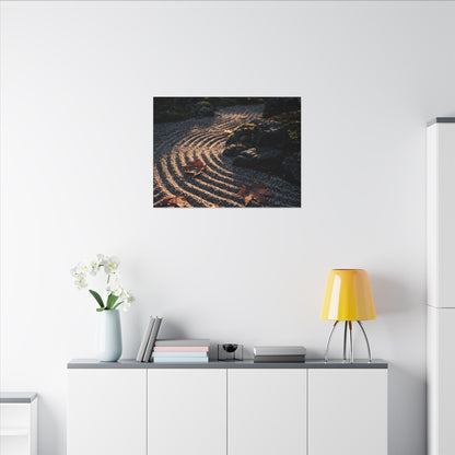 Rock Garden Moody Minimal Canvas Art | Bold Dark Japandi Art