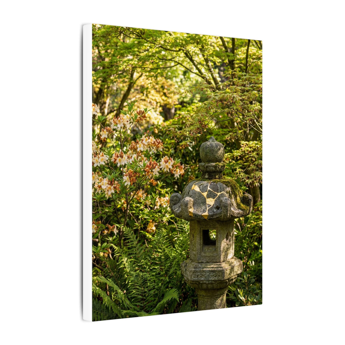 Spring Stone Lantern Gold Repair Canvas Art | Beautiful Decor