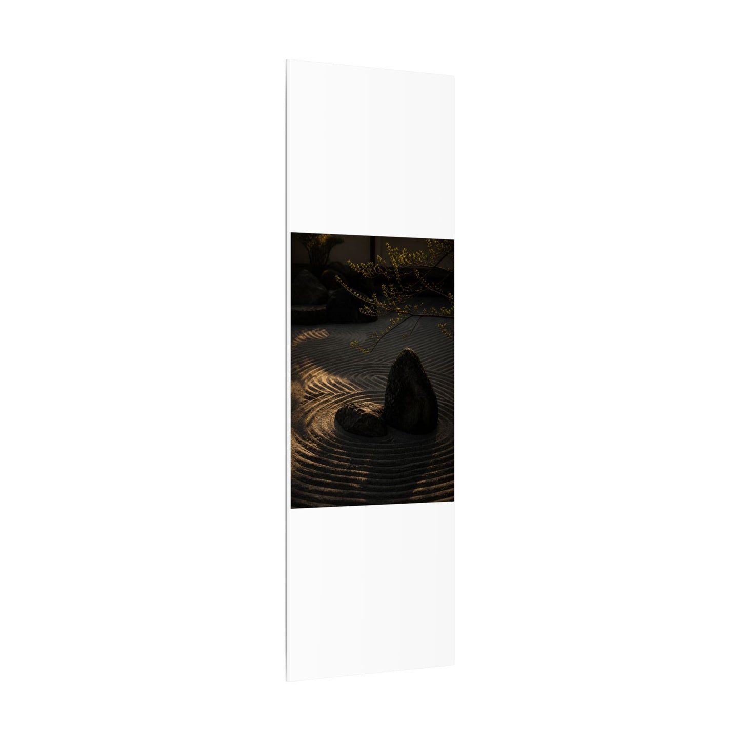 Ma Rock Garden Canvas Art - Dark Japandi Shadow Zen