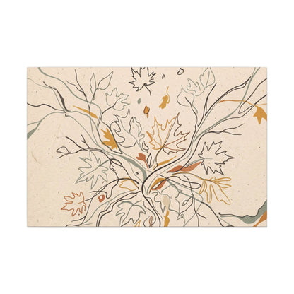 Warm Shadow Play Canvas Art - Minimal Line Japandi
