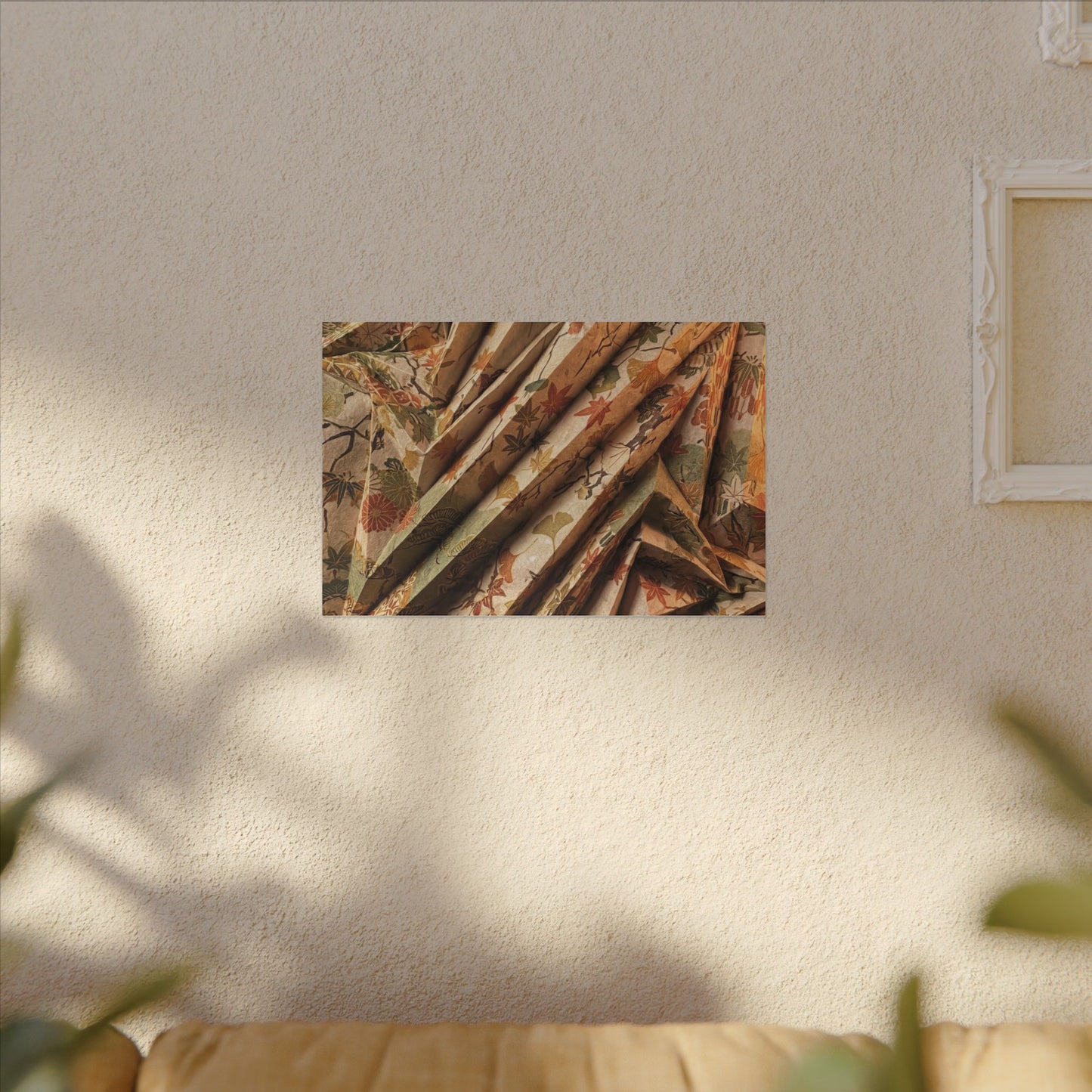 Paper Fold Autumn Canvas Art | Japandi Earthy Design