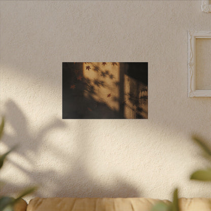 Shadow Play Canvas Art | Autumn Dark Japandi Charcoal Ink Art