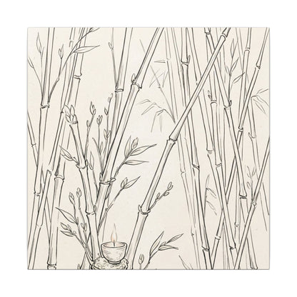 Candlelight Bamboo Grove Canvas Art - Japandi Fukinsei