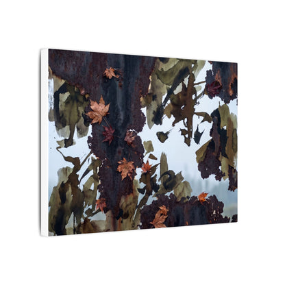 Rust Patina Charcoal Ink Canvas Art | Sophisticated Dark Japandi Art