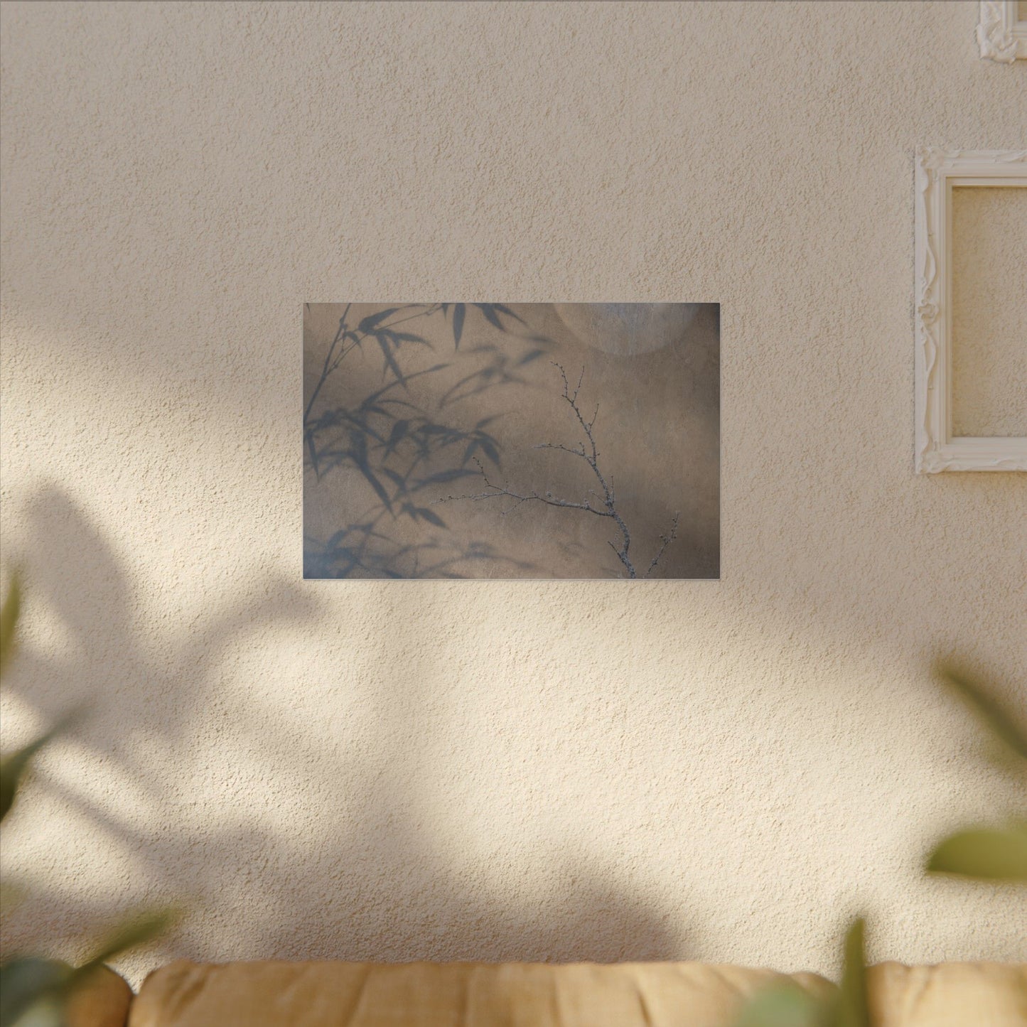 Shadow Play Canvas Art | Winter Japandi Japanese Pattern Art
