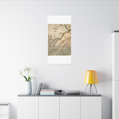Cherry Blossom Canvas Art | Winter Japandi Japanese Pattern Art