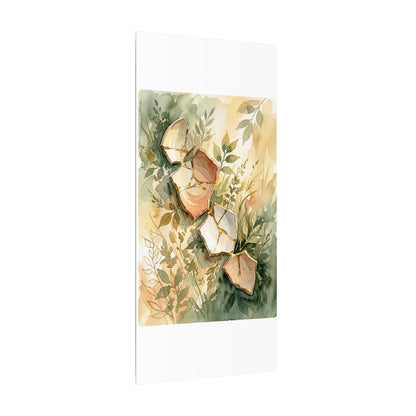 Japandi Broken Pottery in Golden Hour | Watercolor Canvas Art