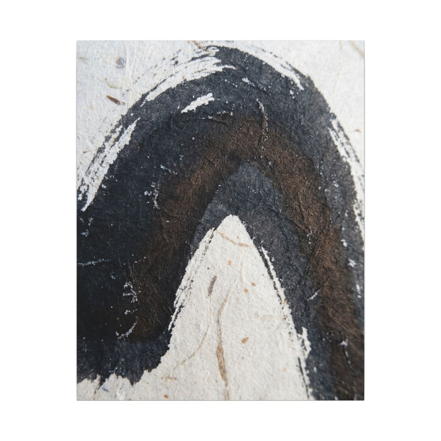 Moody Ink Brushstroke Canvas Art - Moody Minimal Dark Japandi
