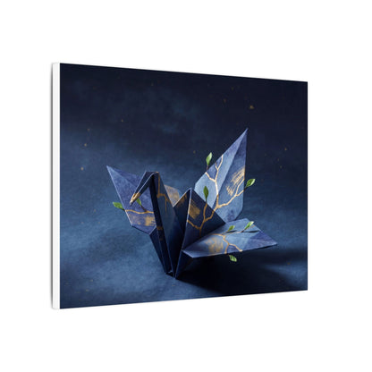 Kintsugi Paper Fold in Moonlight | Crackle Gold Canvas Art