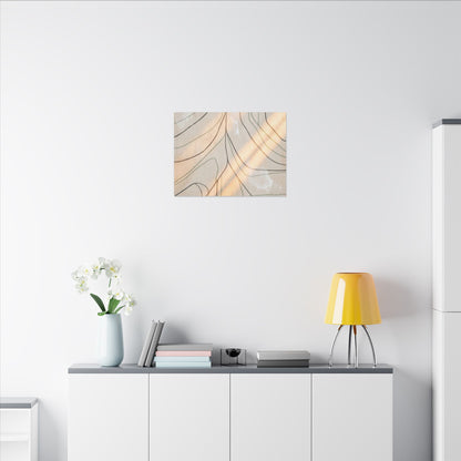 Shoji Screen Minimal Line Canvas Art | Warm Japandi Art