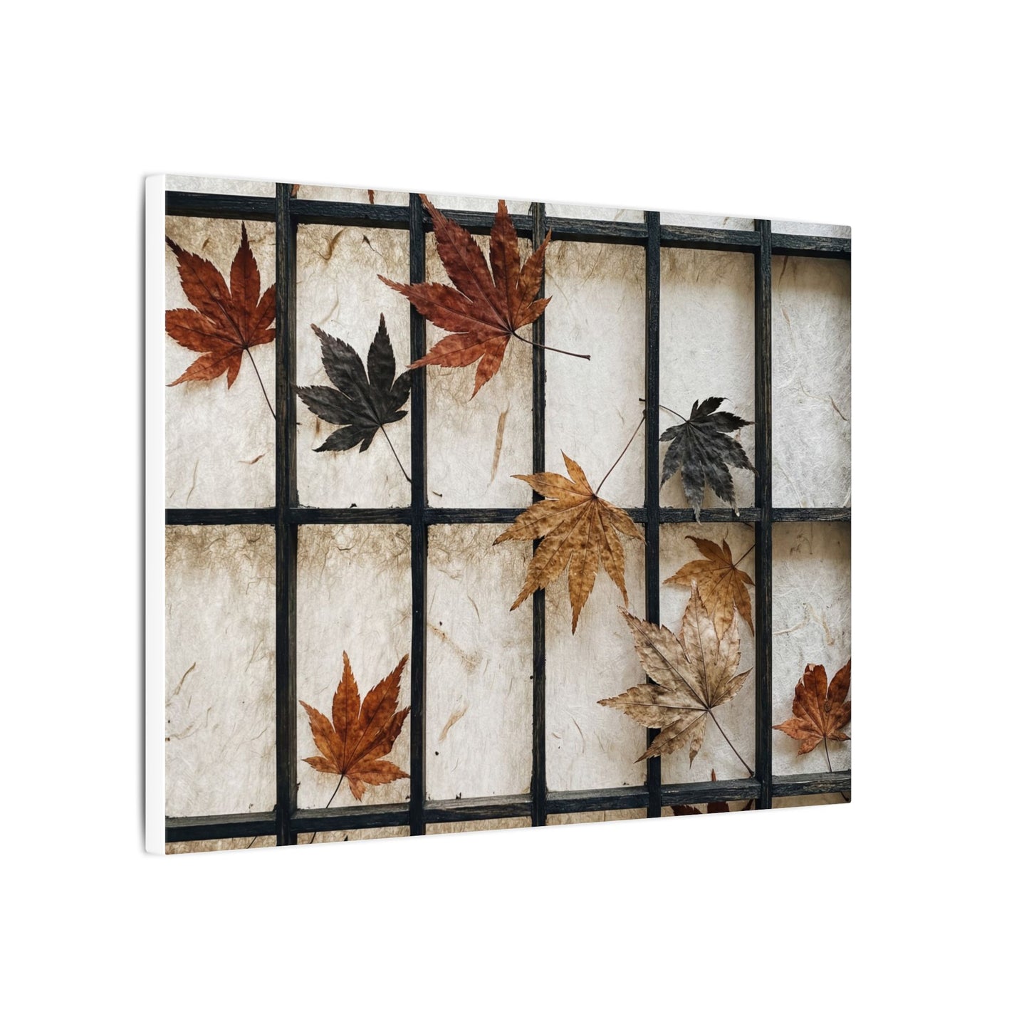 Japandi Shoji Screen in Overcast | Texture Canvas Art
