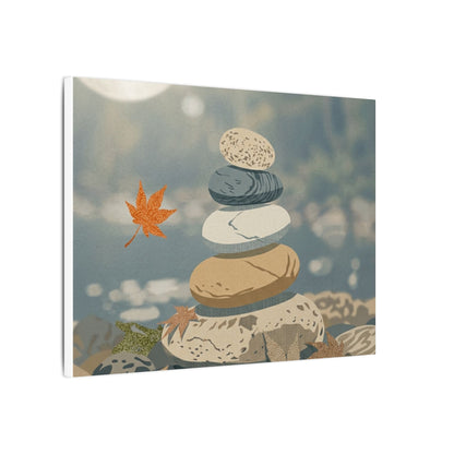 Warm River Stones Canvas Art - Japanese Pattern Japandi
