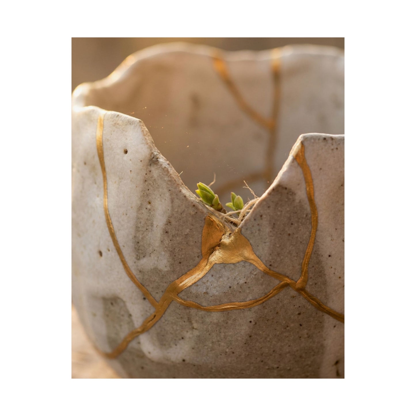 Broken Pottery Wall Art Print | Spring Japandi Minimal Line Art