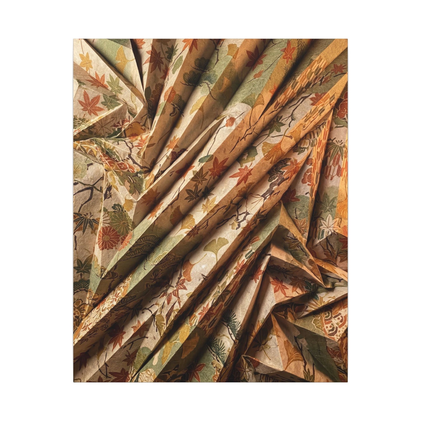 Paper Fold Autumn Canvas Art | Japandi Earthy Design