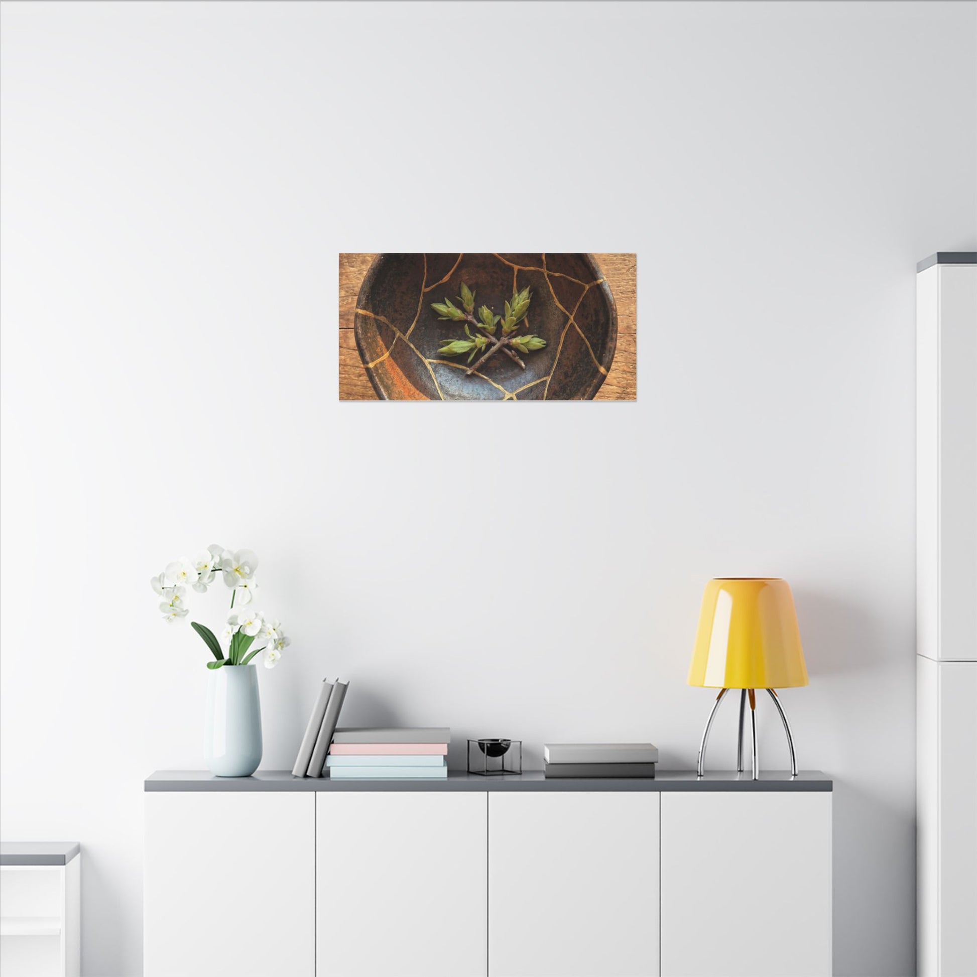 Ceramic Bowl Gold Repair Canvas Art | Resilient Kintsugi Art Art Print