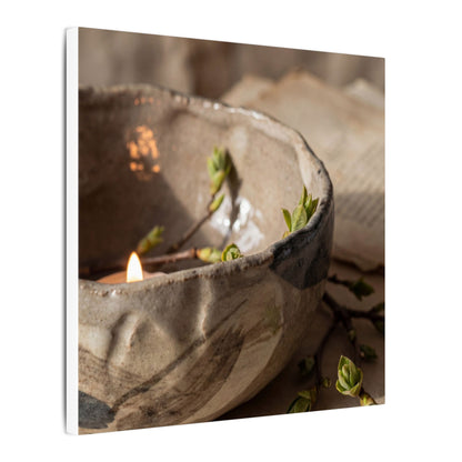Candlelight Ceramic Bowl Canvas Art - Japandi Ma