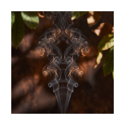 Dark Japandi Incense Smoke in Dappled | Shadow Zen Wall Art Print
