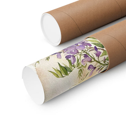 Fukinsei Wisteria Wall Art Print - Japandi Watercolor