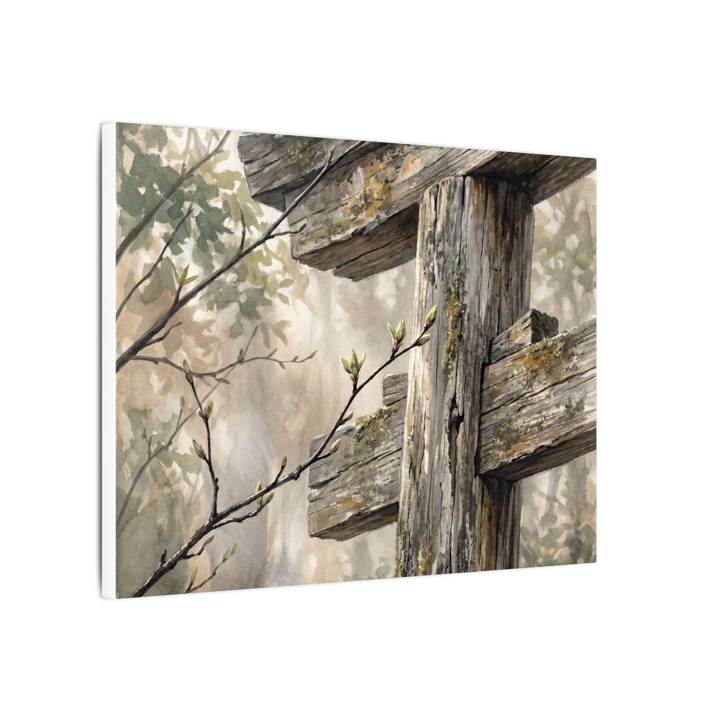 Torii Gate Spring Canvas Art | Japandi Neutral Design