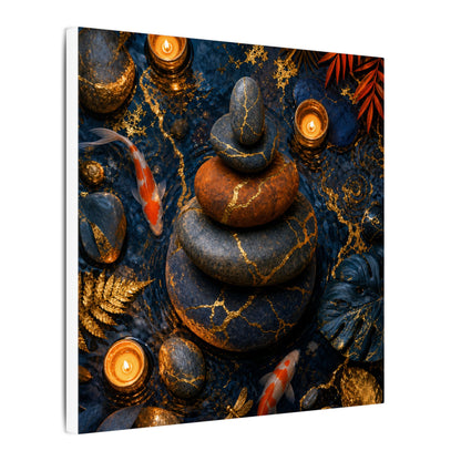 Summer River Stones Gold Vein Canvas Art | Resilient Decor