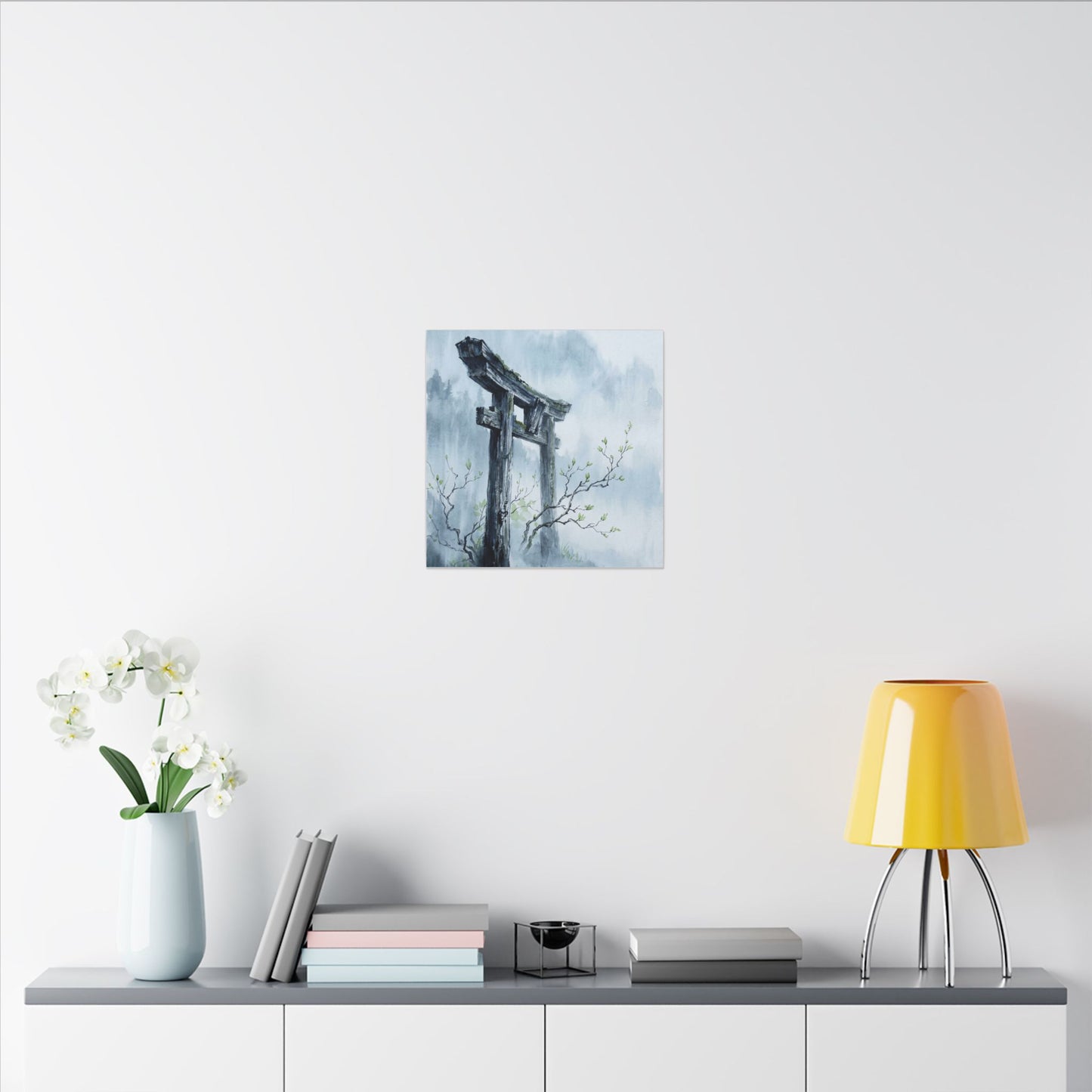 Torii Gate Canvas Art | Spring Zen Sumi E Art
