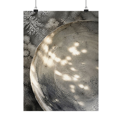 Winter Ceramic Bowl Watercolor Wall Art Print | Cozy Decor