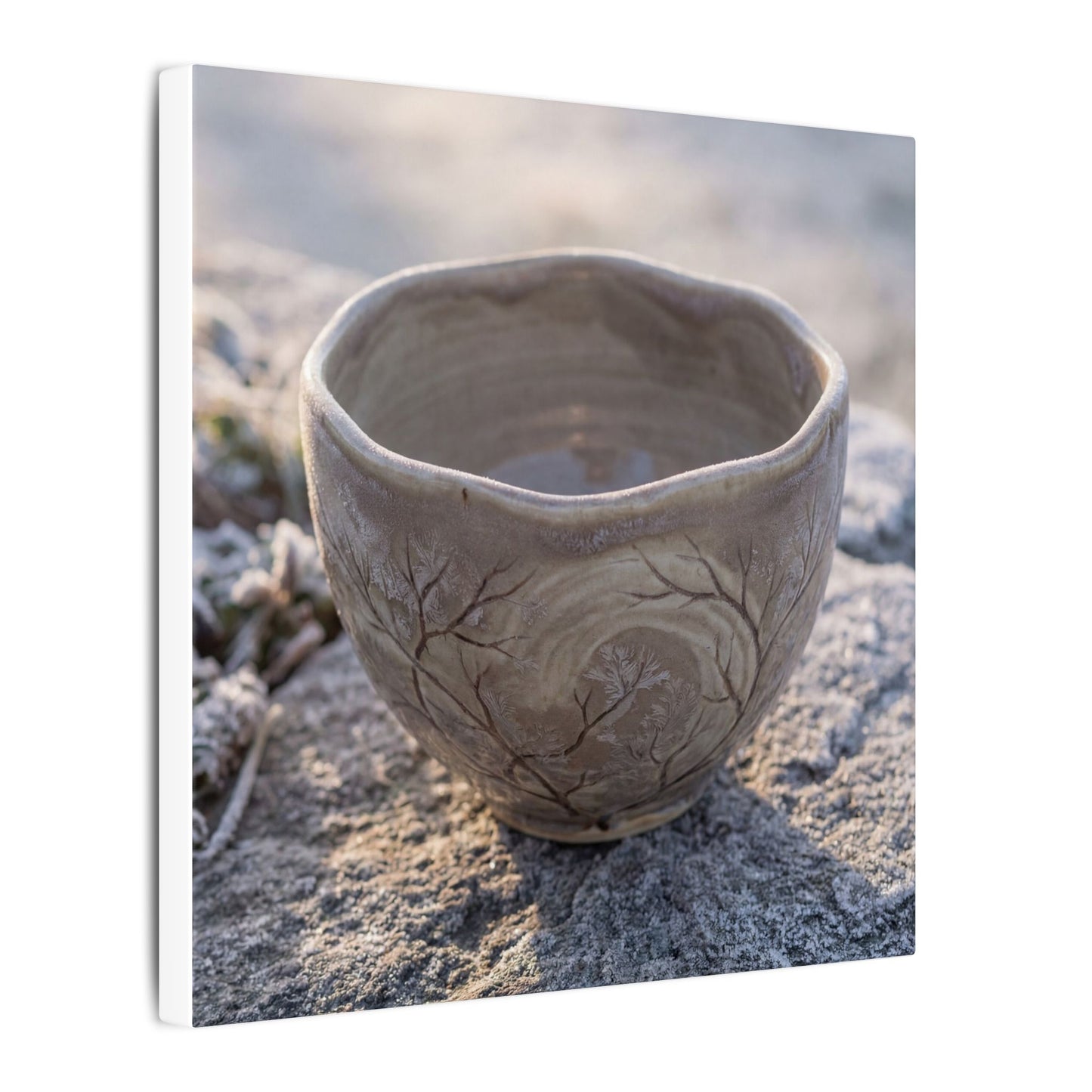 Seijaku Ceramic Bowl Canvas Art - Japandi Japanese Pattern