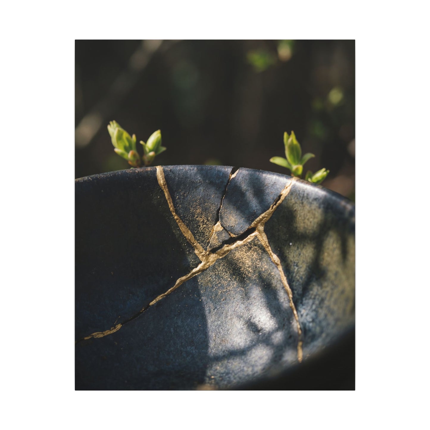 Seijaku Broken Pottery Canvas Art - Dark Japandi Shadow Zen