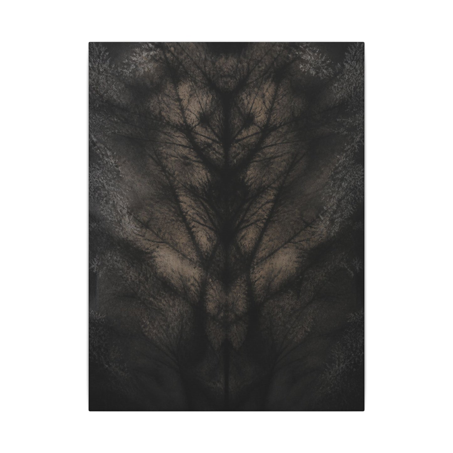 Seijaku Shadow Play Canvas Art - Dark Japandi Charcoal Ink