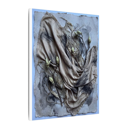 Japandi Silk Drape in Moonlight | Texture Canvas Art