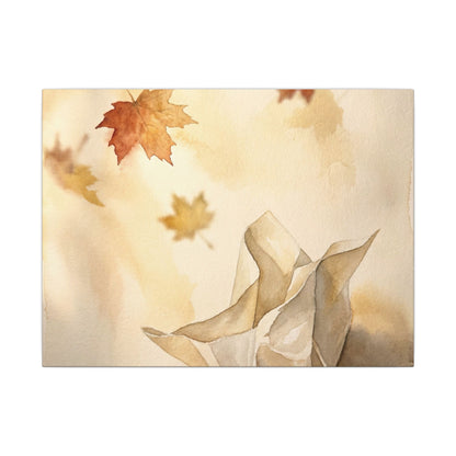 Japandi Paper Fold in Golden Hour | Watercolor Canvas Art Art Print