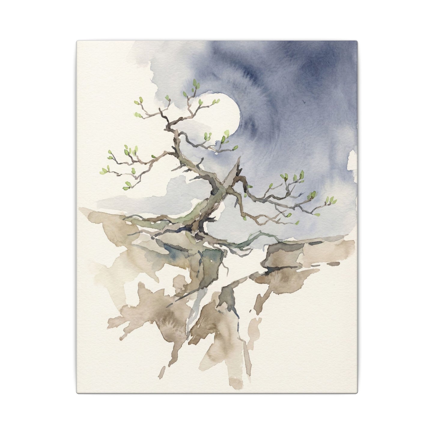 Moonlight Pine Tree Canvas Art - Japandi Ma