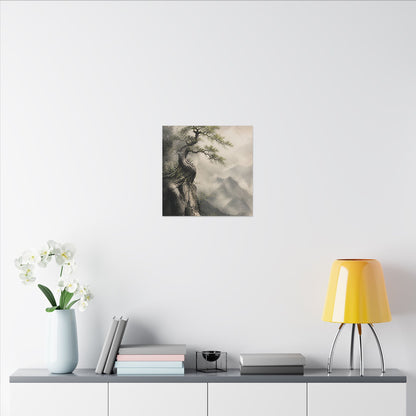 Spring Pine Tree Watercolor Canvas Art | Warm Decor