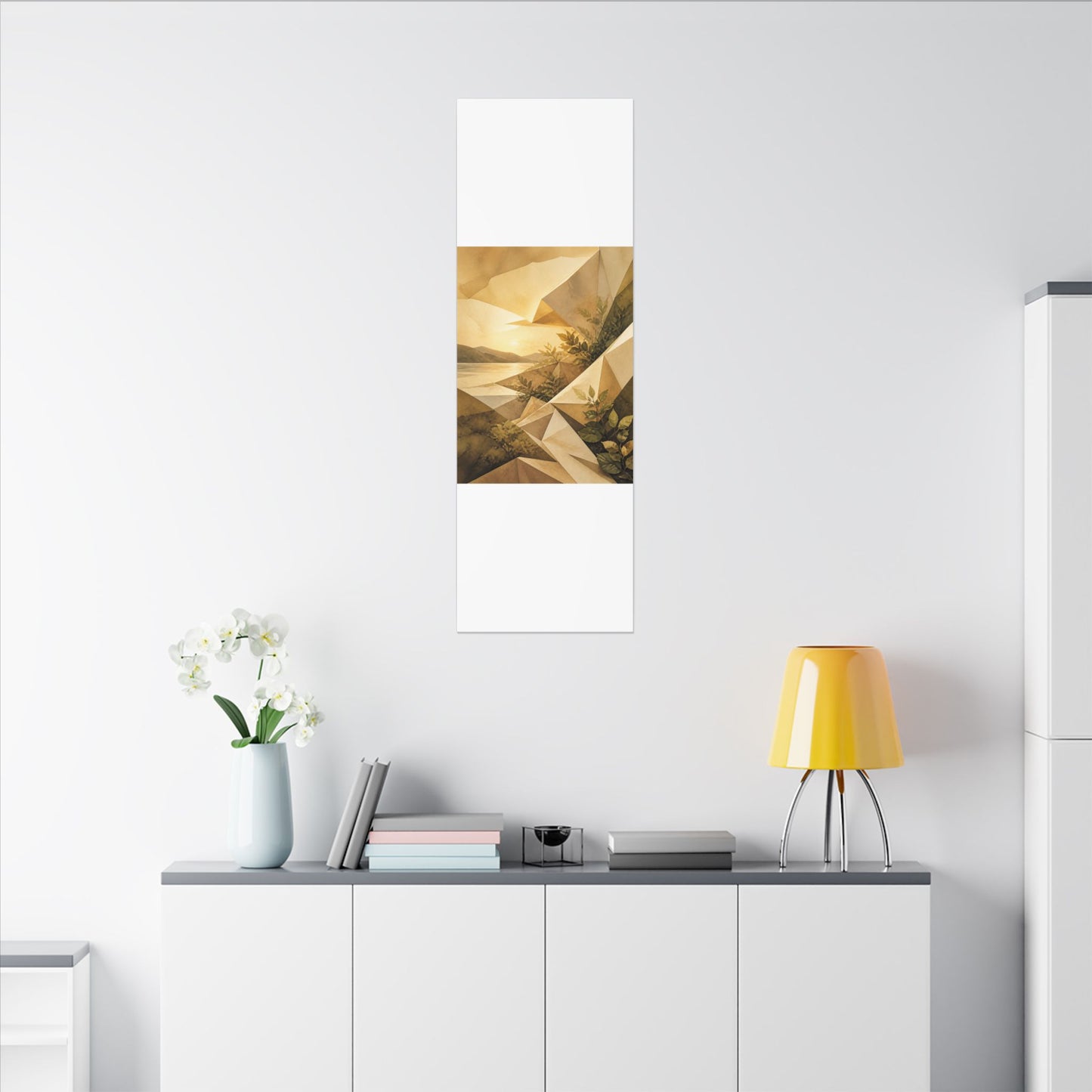 Golden Hour Paper Fold Canvas Art - Japandi Ma