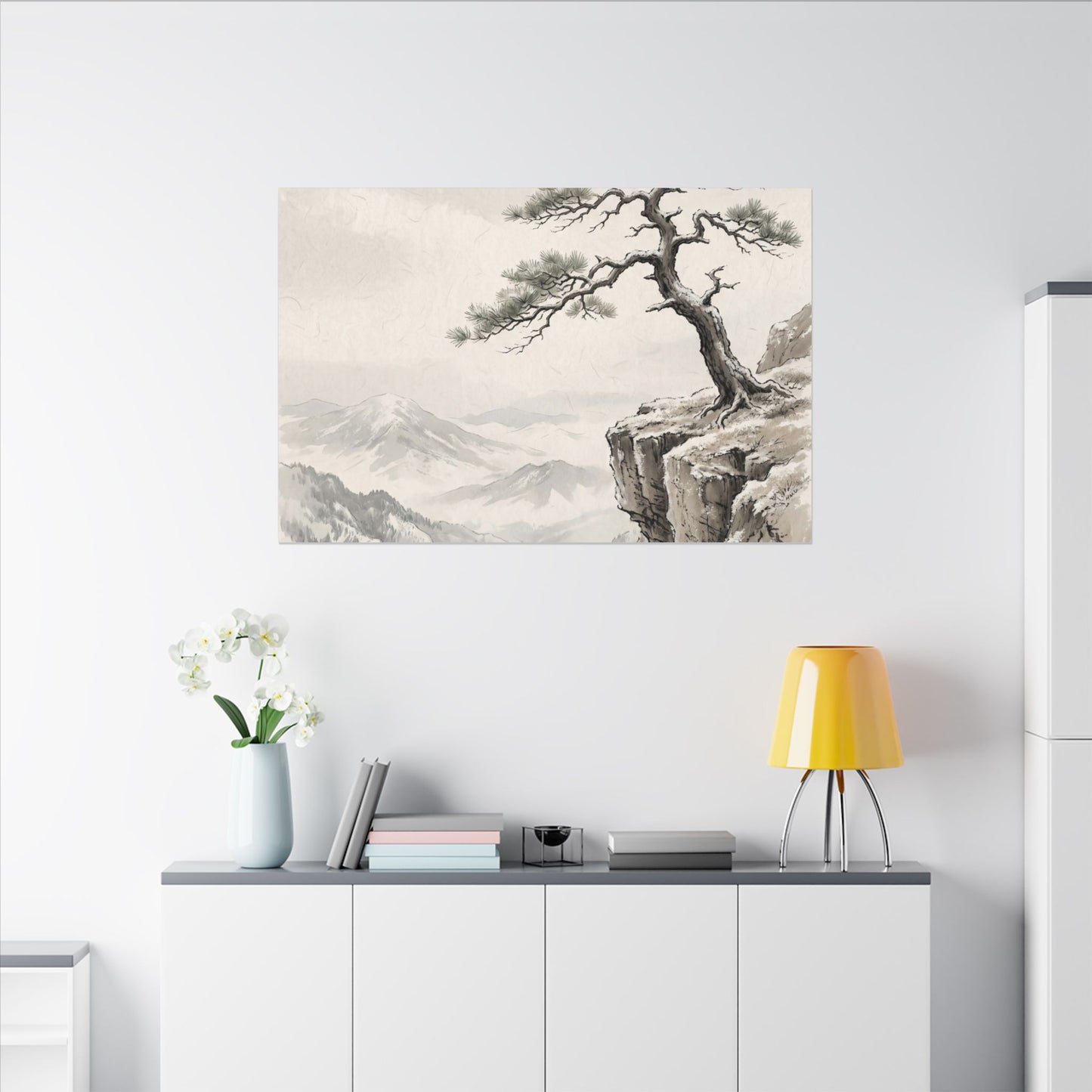 Seijaku Pine Tree Canvas Art - Japandi Japanese Pattern