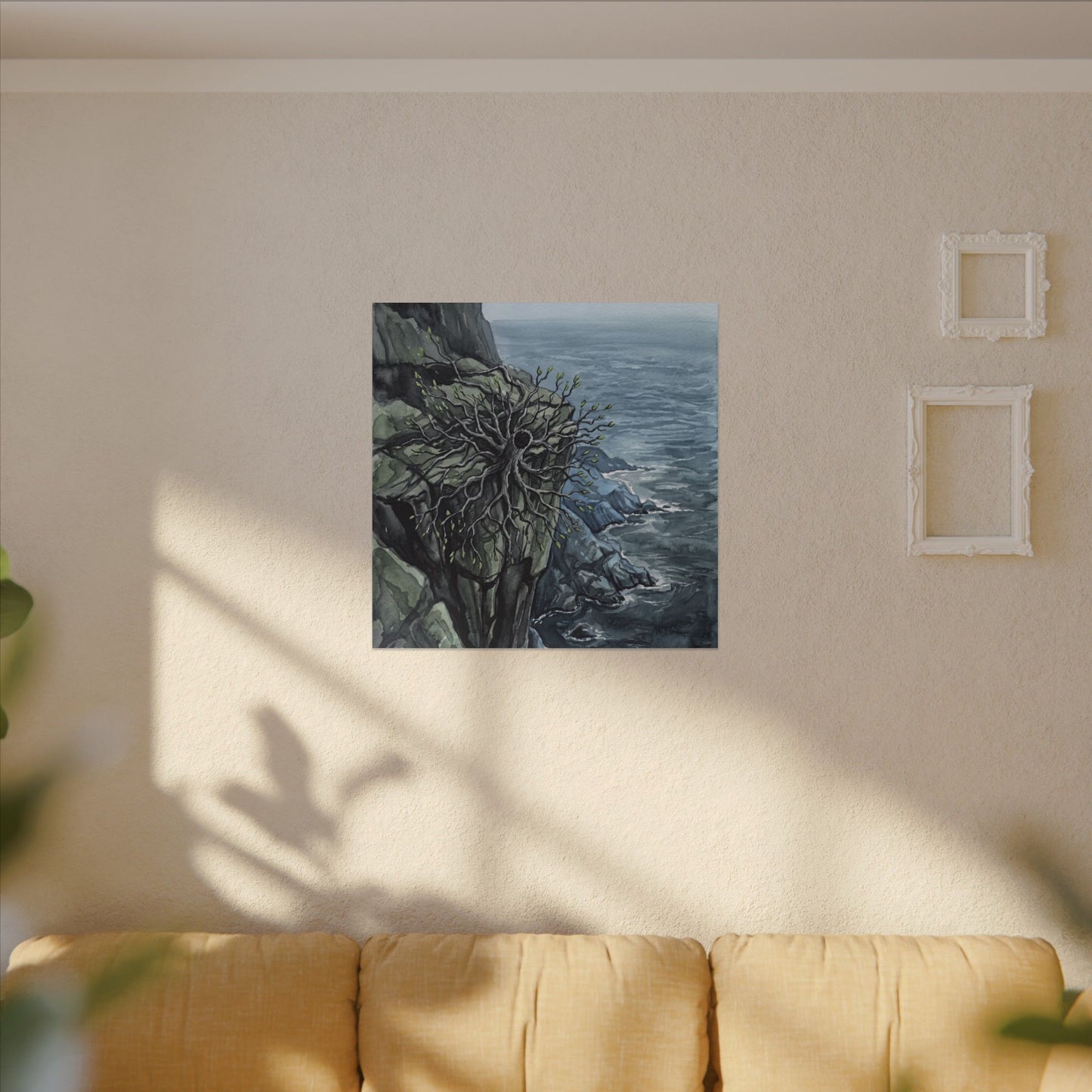 Pine Tree Spring Canvas Art | Japandi Neutral Design