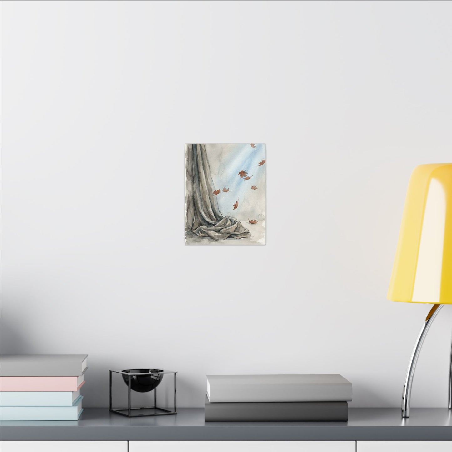 Ma Silk Drape Canvas Art - Japandi Watercolor