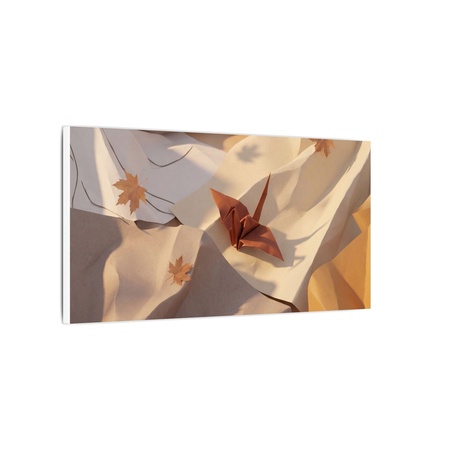 Autumn Paper Fold Minimal Line Canvas Art | Cozy Decor