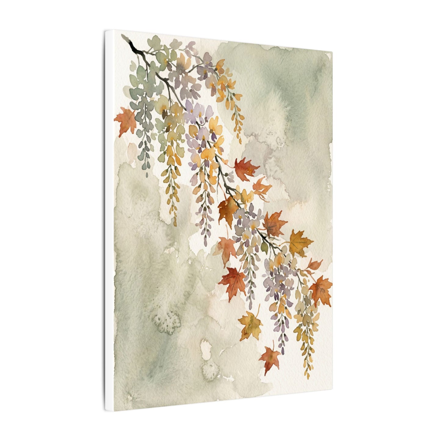 Ma Wisteria Canvas Art - Japandi Watercolor