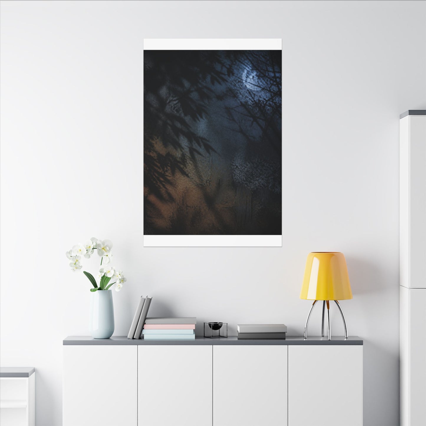 Kanso Shadow Play Canvas Art - Dark Japandi Shadow Zen