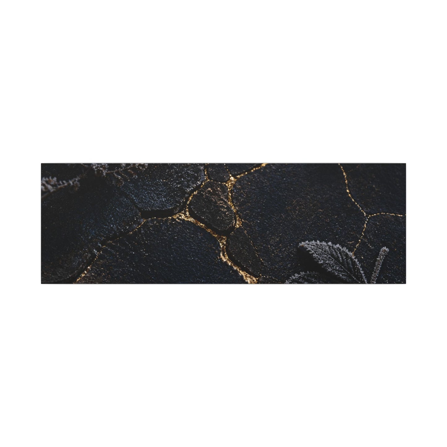 Candlelight Cracked Earth Canvas Art - Dark Japandi Ma